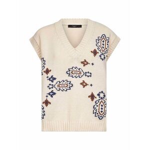 Max Mara Weekend Women Ivory Intarsia-Knit Crusca Vest